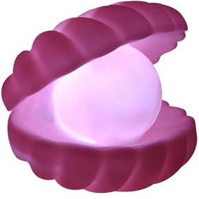 MODOAO Perlen-Nachtlicht Nachttischlampe Schlafzimmer Licht Muschel Nebel Nachtlichter Streamer Meerjungfrau Fee Nachtlampe für Weihnachten Geschenk Dekoration (Rosa)