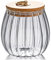 FANTESTICRYAN Glass Coffee Tea Canister Airtight Sotrage Jar Petal Decorative Container with Bamboo Lid Metal Handle Easy to Grasp 700ml (23oz)