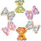 EPHIIONIY Airssory 25 Stück 5 Farben Kawaii Transparent Tier Bär AB Farbe Harz Schleim Charms Flache Rückseite Cabochons für DIY Handwerk Haar Ornament Scrapbooking – 21,5 mm