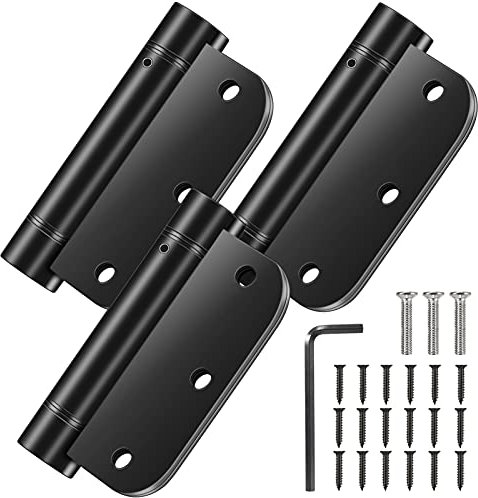 Selbstschließende Türscharniere, 8.9 cmx8.9 cm Federscharniere, Edelstahl, automatische Schließung von Hardware Scharnieren (8.9 cm 3er-Pack, schwarz)