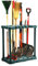 2 Tier Garden Tool Holder - Portable Organiser Tidy with Wheels for Sheds/Garages - GREEN