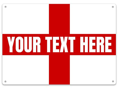 Garden & Outdoor Custom Text England Flag Bar Sign - Personalised Country Football Summer 2021 Rugby Patriot Gifts For Him - Unique European Bar Plaque - Home Bar Accessories, Large