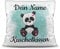 Kissen mit Füllung für Kinder - Tiermotiv Panda - für Mädchen und Jungs - mit Wunschname beschriften - Panda - Kissen Polyester - Weiß, 40 x 40 cm