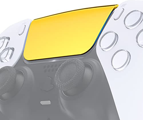 eXtremeRate Ersatz Touchpad Shell für ps5 Controller, Custom Touch Pad Cover Touchpad Knopf Set Ersatzteil für ps5 Controller BDM-010/020/030/040/050-Chrome Gold
