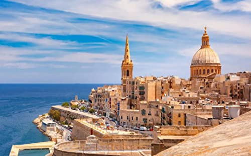 Haeran River Schöne Ansichten von Malta Malen nach Zahlen DIY einzigartiges Leinwand Ölgemälde Kit Digital Painting