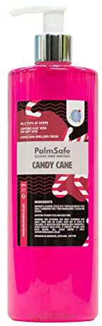 Palm Safe Candy Cane Alcohol Hand Sanitiser 500 ml Pump Bottle