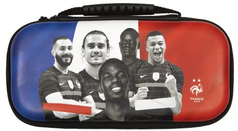 Konix FFF Housse étui de Protection et Transport pour Console Nintendo Switch - Motif Benzema, Griezmann, Pogba, Mbappé, Kanté