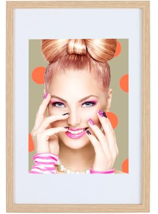 IDEAL TREND Bilderrahmen Lifestyle Plexi Foto Rahmen Collage Wanddeko Poster S111: Farbe: Eiche | Format: 50x70