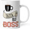 Caribu design Tazza Boss Uomo/Donna Personalizzata con Nome Mug Capo Ufficio Lavoro in Ceramica Bianca o Colorata - Idea Regalo Personalizzabile per Il/La Best Boss (Boss Donna)