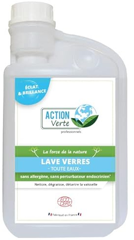 Action verte lave verres Ecocert - Exclusivement réservé aux professionnels