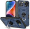 Doeshine für iPhone 14 Plus Hülle mit ständer & kameraschutz, Ganzkörper Robuste Stoßfeste Schutzhülle mit 360 Grad magnetisch Ring Stand, Military Shockproof Cover für iPhone 14 Plus (Blau)