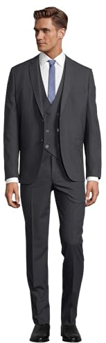 Steffen Klein Herren Anzug - Dreiteiler - Slim Fit - Business Anzug mit Weste - Elastischer Komfort