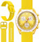 Miimall Armband Kompatibel mit Omega x Swatch Speedmaster Moonswatch Armband, Weiche Silikon Replacement Watch Strap Uhrenarmband Sport Armbänder für Omega Swatch Moonwatch Band -Gelb