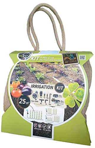 Kit Riego Huerta Rain para jardines y huertas de hasta 25 m2 - Ahorra agua y mantiene tus plantas saludables. Kit riego por goteo para plantas. Huerto urbano