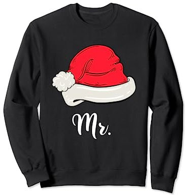 Mrs Mr Santa Claus Hut Weihnachten Paare Passende Pyjamas Sweatshirt