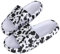 Solutra Badelatschen Damen Herren Sommer, Weiche Dicke Wolkenschuhe Damen Cozy Slides, Rutschfeste Badeschlappen Damen Hausschuhe Airfoot(44/45 EU,Kuh weiß)