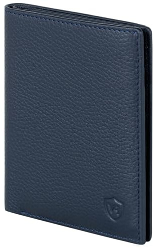 VON HEESEN® Leder Geldbörse Herren & RFID Schutz I Echtleder Geldbeutel für Männer & Damen I Portemonnaie Brieftasche Wallet Portmonee (Blau)