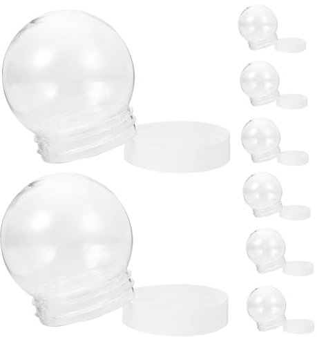 GOOHOCHY 10stücke Teiliges Leere Schneekugel Aus Kunststoff Transparent Für Bastelprojekte Befüllbar Für Weihnachtsdekoration Und Kreative Handarbeiten