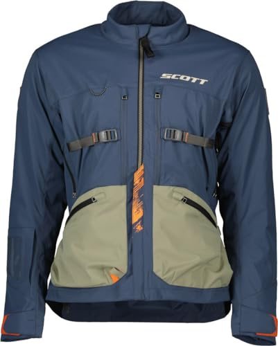 SCOTT Superlight Motorrad Textiljacke, blau/oliv, 4XL | CE-Protektoren