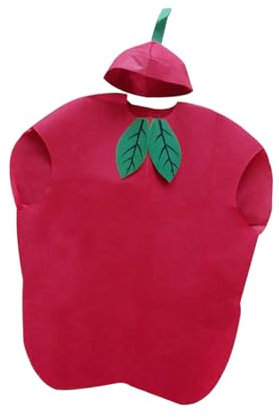 JISADER Obst-Kostüm für Erwachsene mit Hut, verkleiden Sie Sich mit Cartoon-en Lebensmitteln, Cosplay-Kostümen, Outfit für Rollenspiele, Apfel