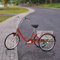Dreirad Erwachsene, 24 Zoll 6 Gänge Fahrrad Dreirad, Lastenfahrrad 3-Rad Bike Fahrrad Senioren Cruise Tricycle, mit GroßEr Einkaufskorb und Licht, für Unterhaltung, Einkaufen oder Bewegung (Rot)