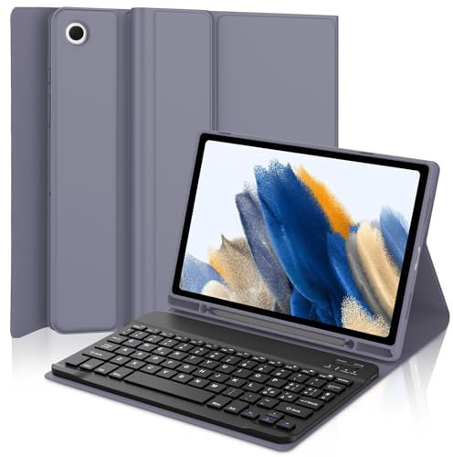 SENGBIRCH Custodia con Tastiera per Samsung Galaxy Tab A8 10.5 2022, Italiano QWERTY Tastiera Bluetooth Staccabile Magnetica per Tab A8 2021 (SM-X200/ X205 /X207), Viola Lavanda