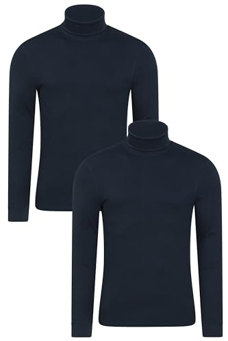 Mountain Warehouse Meribel Mens Thermal Top Multipack - Lightweight & Breathable Baselayer - Best for Autumn Winter, Outdoors, Travelling & Hiking Navy (2 Pack) 4XL