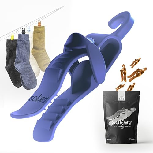 Sokey - Sockenklammer/Sockenclip - 20er-Pack: Hält Socken zusammen in Waschmaschine, Trockner & am Wäscheständer