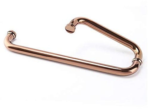 Suuim Maniglia per Porta Doccia Doppia per Porta in Vetro, Maniglione di Sicurezza in Acciaio Inossidabile 304 Maniglia per Porta Push e Pull per Box Doccia da Bagno, Oro Rosa