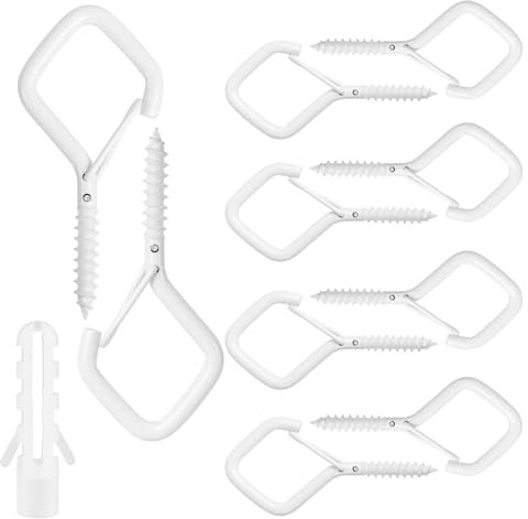 Haken Zum Schrauben,Schraubhaken,10 Stück Deckenhaken,ösenschraube,Wandhaken Zum Schrauben,Hakenschrauben,Ringschraube,Augplatte,Schraubösen,Schraubhaken Edelstahl,Schraubhaken Weiß,Edelstahl Haken