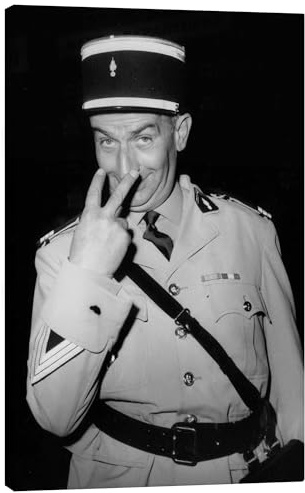 Posterlounge Bridgeman Images Louis de Funes, 1971 Leinwandbild 40 x 60 cm | Französisches Kino, 70er & Vintage | Schwarzweiß, Komiker, Gendarm, Filmklassiker, Kultfilm & Frankreich