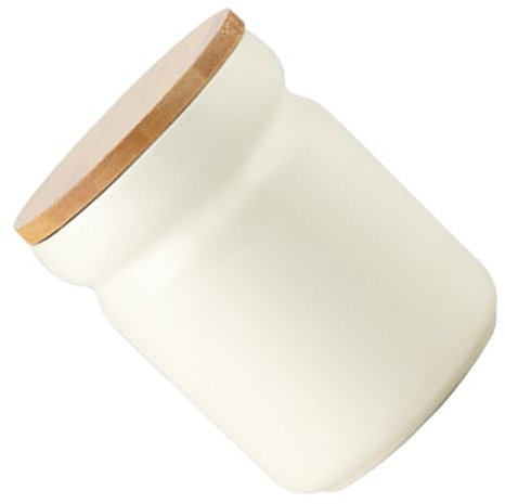 TOPBATHY 1 Pc Barattolo Sigillato Contenitore Di Cibo Porcellana Contenitore Sigillato Contenitore Ermetico Per Biscotti Vaso Caramella Copertura in Legno Bambù Con Coperchio