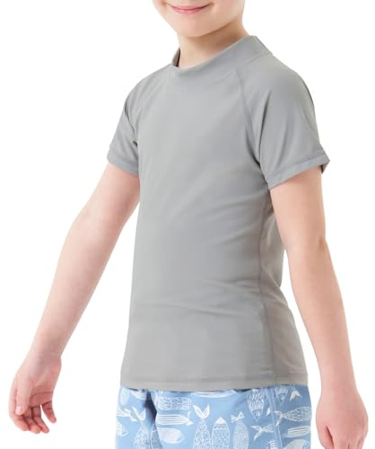 MEETWEE Jungen Schwimm Kurzarm/Langarm Shirt Kinder Schwimm UV Tshirt Kinder Badeshirt RashWeste Surfen Tshirt Schnelltrocknend Strand Shirt Wassersport Top
