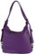 modamoda de T249 Damen Rucksack Schultertasche 2 in 1 aus Leder handmade in Italy, Farbe:Purple