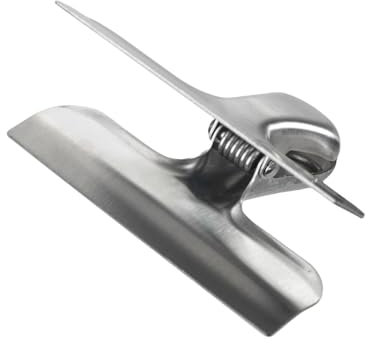 Maximex Verschlussklammern Edelstahl, 10er Set, Verschlüsse für offene Verpackungen, Aromafrisch verschließen, 7,6 x 3,5 x 6,3 cm, Silber matt