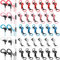 Konohan 30 Pcs Over The Ear Earbuds Wired Sport Running Earphones Bulk 3.5 MM Plug Jack Wired Earbuds with Microphone Sweatproof Wrap Around Headphones with Over Ear Hook, 5 Colors