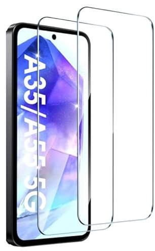 HQ-CLOUD® LOT DE 2 Verre Trempé Pour Samsung Galaxy A55 5G .Film de Protection d'écran Transparent - Anti Rayures - Ultra Résistant Dureté 9H