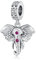Femme Charms L'éléphant sacré Coccinelle rouge Argent Sterling 925 Pendentif avec Zircon Cubique pour Bracelet