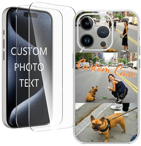 Cliffora Handyhülle personalisiert – Gestalte Deine Hülle mit 3 Fotos für iPhone 16/15/14/13/12/11, Magsafe Unterstützung, inkl. 2 Panzergläser