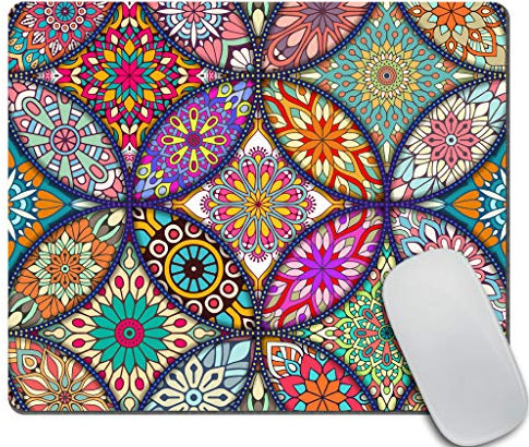 JIMOWANG Vintage Mandala Gaming Mouse Pad Smooth Surface Mousepad Rubber Mouse Pads 9.5 x 7.9 Inch