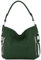 modamoda de T202 Damen Leder Henkeltasche Schultertasche handmade in Italy, Farbe:Schwarzgrün