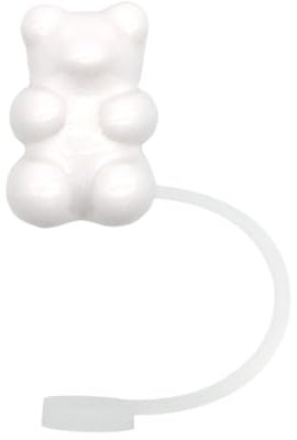 BBASILIYSD 8mm Acrylic 3D Colorful Bear Silicone Straw Topper for Girl Tumbler Cup Straw ﻿ Party Supplies Accessories Dust-proof Cover