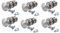 Satin Nickel Round Door Knob Set – Reeded Style Sprung Door Knobs for Internal & External Doors, Compatible with Mortice Locks & Tubular Latches (6 Pair of KNOBS + Tubular Latch)