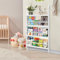 CROWNSHOP Kids Bookshelf Modern Kids Bookcase 4-Tier Book Shelf Display Rack Wooden Childrens Bookcase 10 CM Depth Suitable for Children's Children's Room School White 116.5x60x 10CM