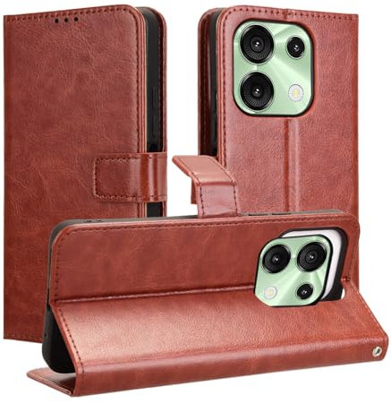 KZIOACSH Coque pour UMIDIGI G9 5G/G9C/G9T/G9A,Housse en Flip Case Magnetique de avec Stand Pliant et Support Coque pour UMIDIGI G9 5G/G9C/G9T/G9A,Marron