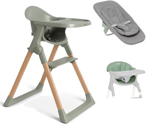 Baby Elegance Mash Hochstuhl Neugeborenenaufsatz | Sicherer Baby-Hochstuhlsitz ab Geburt (Salbei)