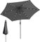 Eulenke Sonnenschirm mit LED solar Ø 270 cm, beidseitig um 30° Kippbar, gartenschirm UV-Schutz Polyester Schirmstoff, Wasserabweisend und schmutzabweisend, Marktschirm ohne Ständer, Anthrazit