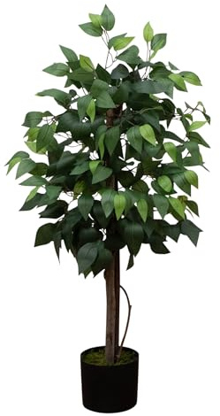 Nearly Natural 3ft Artificial Double Trunk Ficus Tree Indoor Decor Greenery