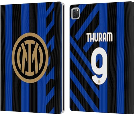 Head Case Designs Licenza Ufficiale Inter Milan Marcus Thuram 2024/25 Giocatori Home Kit Custodia Portafoglio in Pelle Compatibile con Apple iPad PRO 12.9 2020/2021/2022