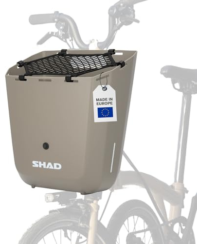 SHAD Bikes Bike Box 20L Rigid Fahrradkorb für Brompton | Wasserdichtes Polypropylen, extrem schlagfest, stabile Montage am Trägerblock, urbanes Design. Cremefarben.